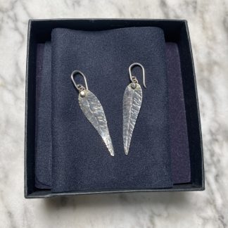 Sterling silver leaf earrings